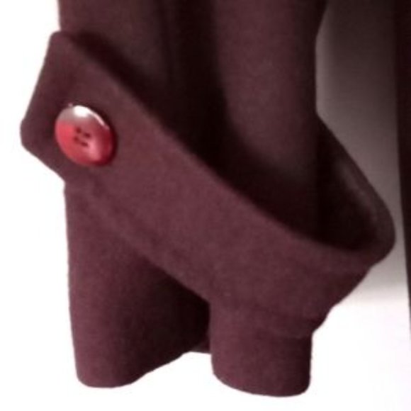 Stephanie Matthews Vintage Women's Double Breasted Coat - Sz (8) - Dark Burgundy - Picture 4 of 12